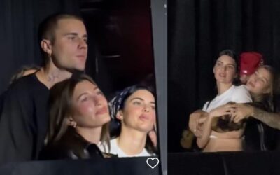 Justin Bieber enjoys flirty energy with Hailey and Kendall during concert
