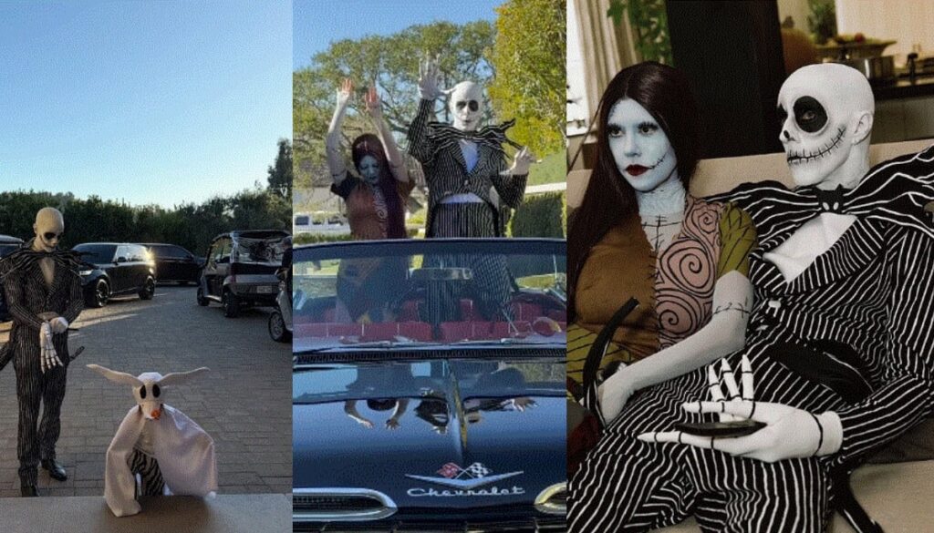 Kourtney Kardashian, Travis Barker pull of daring Halloween makeovers