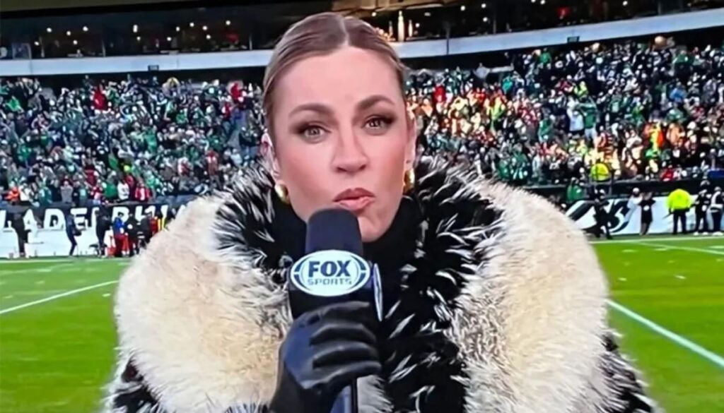 Erin Andrews’s fur coat takes centre stage during Seahawks vs Rams game